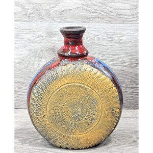 Vintage Pottery Vase Ceramic Abstarct Art Handmade Pot 6" Home Room Decor Gift